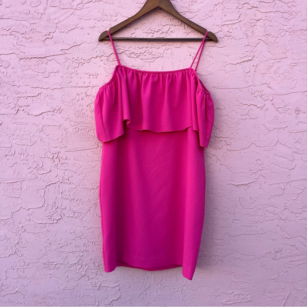 NEW Trina Turk Hot Pink Dress Ruffle NWT Size 12